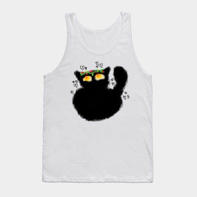 Flower Crown Cat 2 MS paint Tank Top by Bingust